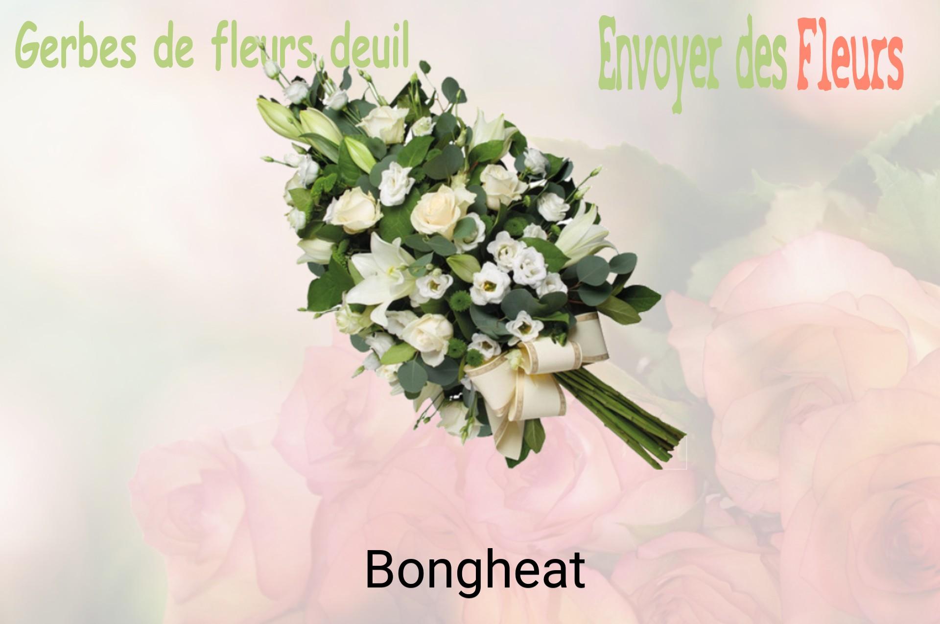 Gerbe de fleurs de deuil livrée à Bongheat